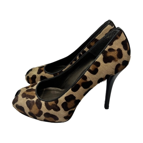 STUART WEITZMAN Pipespy Leopard-print Calf Hair Peep-Toe Platform Pump - Picture 11 of 13